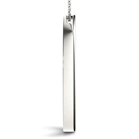 White gold Round Diamond Channel Set Pendant