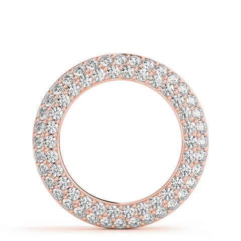 Rose gold Round Pavé Diamond Circle Pendant