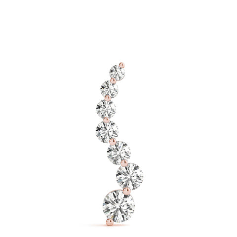Rose gold Graduated Round Prong-Set Diamond Pendant