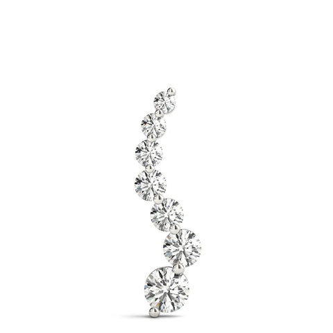 White gold Graduated Round Prong-Set Diamond Pendant