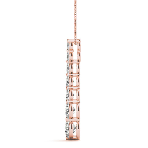 Rose gold Graduated Round Prong-Set Diamond Pendant