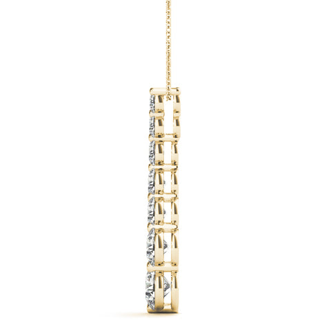 Yellow gold Graduated Round Prong-Set Diamond Pendant