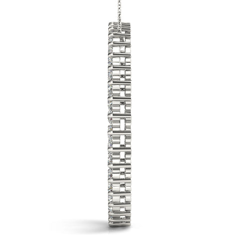 White gold Round Moissanite Double Halo Prong Set Pendant