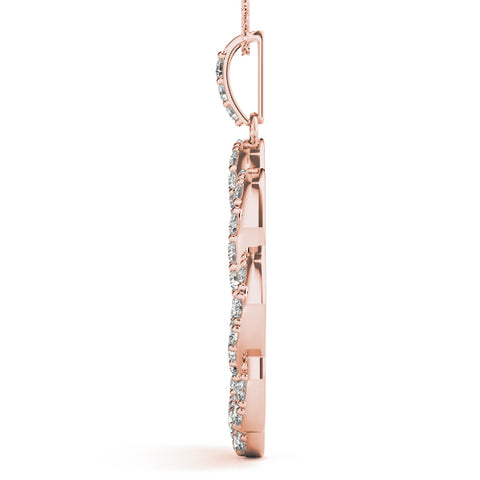 Rose gold Round Diamond Pavé Infinity Pendant with Prong Setting