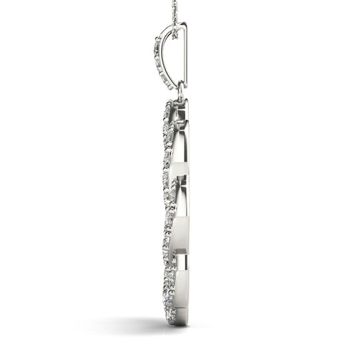 White gold Round Diamond Pavé Infinity Pendant with Prong Setting