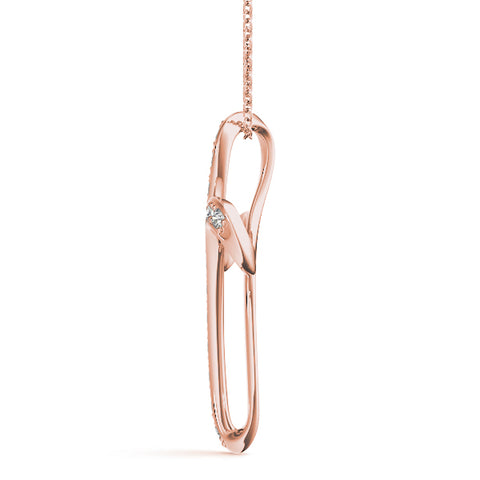 Rose gold Pavé Round Diamond Prong Cross Pendant