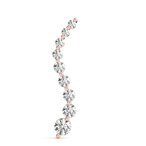 Rose gold Round Diamond Graduated Prong Set Pendant