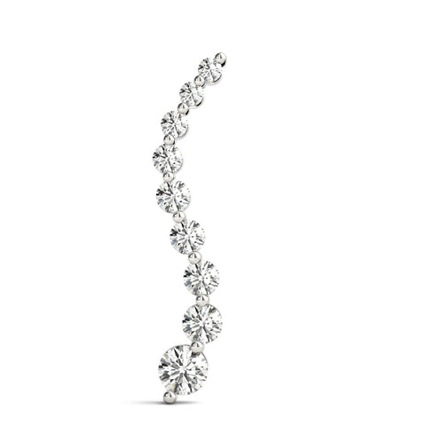 White gold Round Diamond Graduated Prong Set Pendant