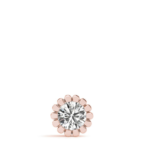 Rose gold Round Diamond Flower Prong Pendant
