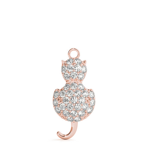 Rose gold Pavé Round Prong Set Cat Pendant