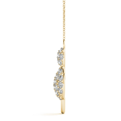 Yellow gold Pavé Round Prong Set Cat Pendant