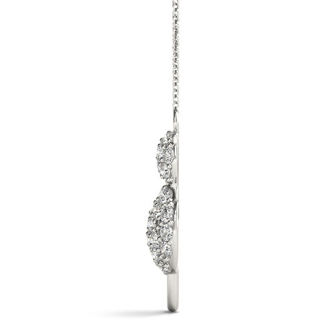 White gold Pavé Round Prong Set Cat Pendant