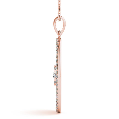 Rose gold Round Halo Filigree Pendant with Pavé Setting