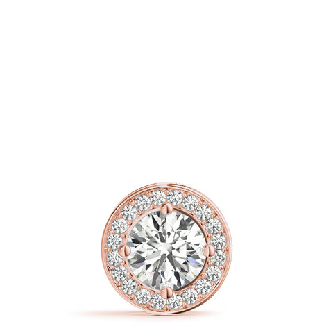 Rose gold Halo Round Diamond Four-Prong Pendant