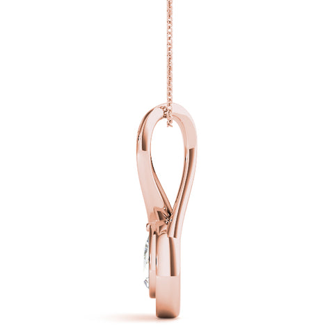 Rose gold Pavé Pear Prong Pendant