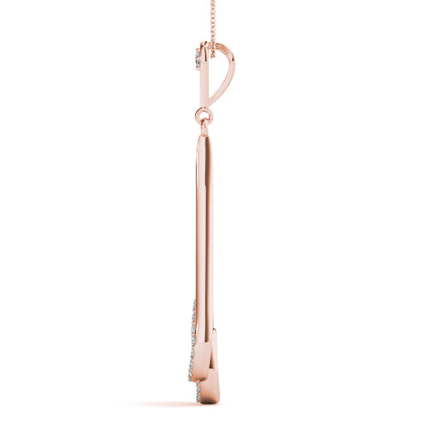 Rose gold Teardrop Diamond Pavé Pendant with Round Brilliant Cut