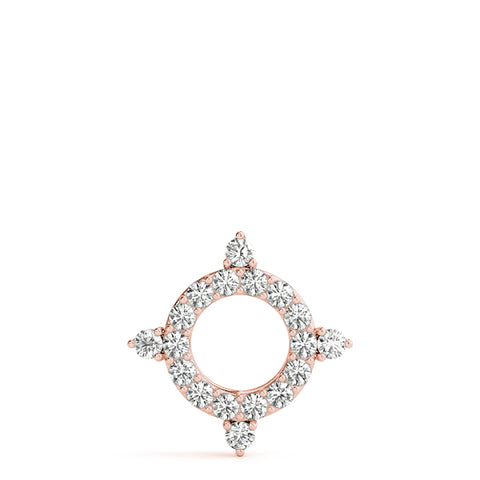 Rose gold Round Diamond Halo Pendant with Four-Prong Setting