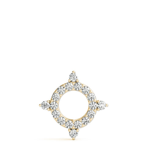 Yellow gold Round Diamond Halo Pendant with Four-Prong Setting
