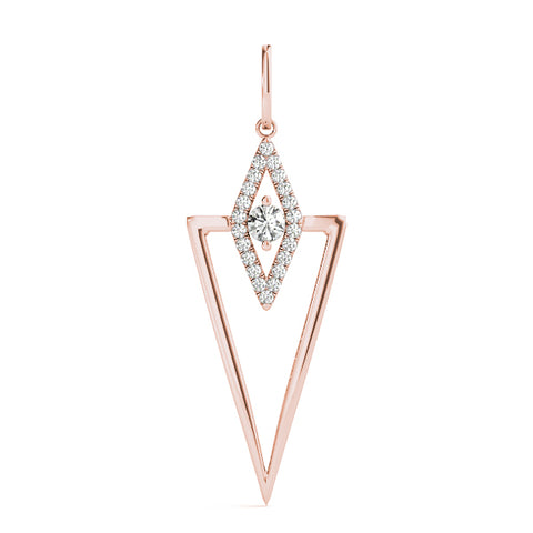 Rose gold Diamond Marquise Halo Pendant with V-Prong Setting