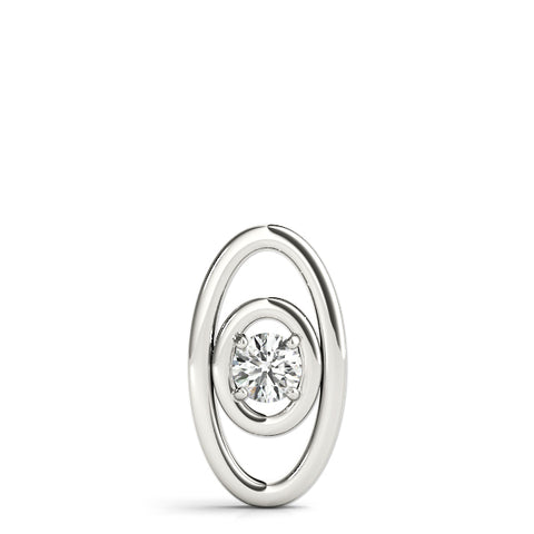 White gold Round Diamond Bezel Set Pendant with Double Halo