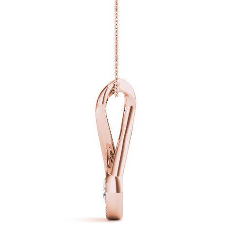 Rose gold Infinity Pavé Round Diamond Bezel Pendant