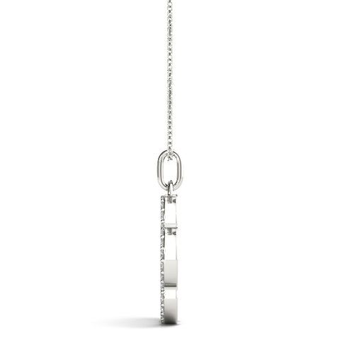 White gold Pavé Round Diamond Paw Pendant