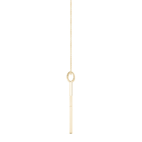 Yellow gold Pavé Set Lightning Bolt Pendant with Round Cut Stones