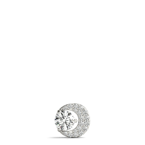 White gold Round Prong-Set Diamond Pavé Pendant