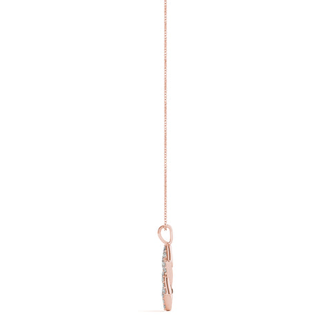 Rose gold Pavé Round Diamond Star Pendant with Four-Prong Setting