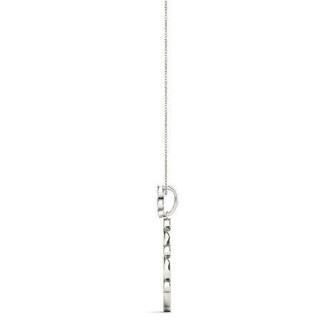 White gold Round and Marquise Diamond Milgrain Prong Pendant