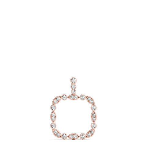 Rose gold Bezel Marquise and Round Diamond Pendant
