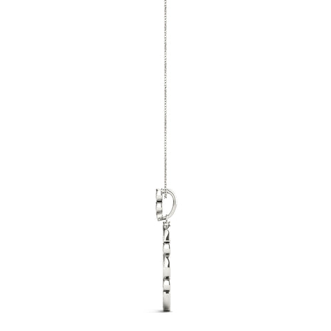 White gold Bezel Marquise and Round Diamond Pendant