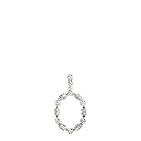 White gold Round and Marquise Diamond Bezel Set Pendant