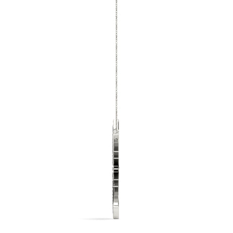 White gold Round Cut Diamond Sunburst Pendant with Pavé Setting