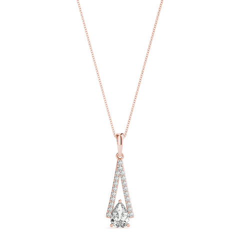 Rose gold Pavé Marquise Prong Pendant