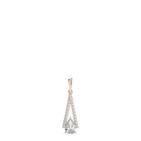 Rose gold Pavé Marquise Prong Pendant