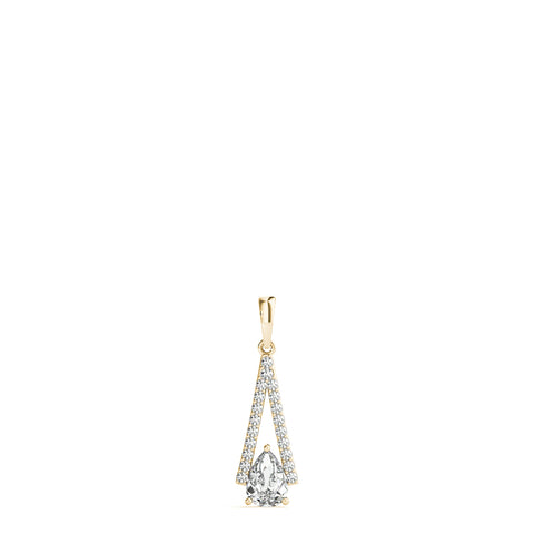 Yellow gold Pavé Marquise Prong Pendant