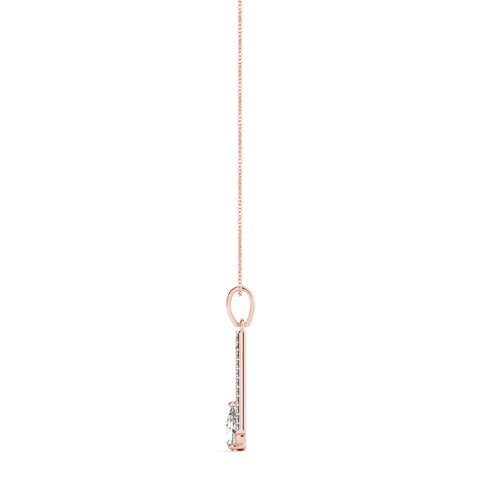 Rose gold Pavé Marquise Prong Pendant