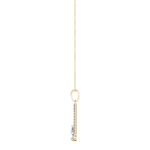 Yellow gold Pavé Marquise Prong Pendant
