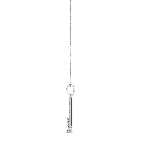 White gold Pavé Marquise Prong Pendant