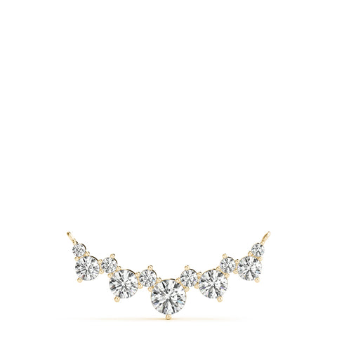 Yellow gold Round Diamond Graduated V-Prong Necklace