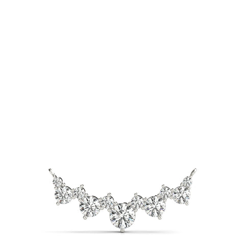 White gold Round Diamond Graduated V-Prong Necklace