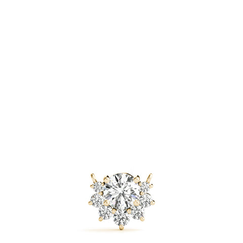 Yellow gold Round Cluster Diamond Pendant with Prong Setting