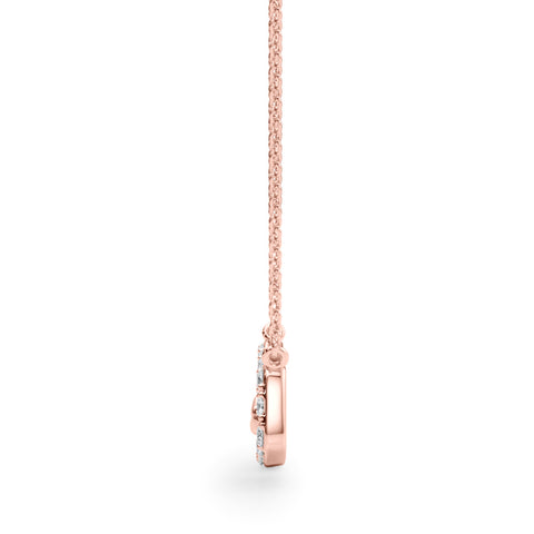 Rose gold Pavé Cushion Link Pendant with Shared Prong Setting