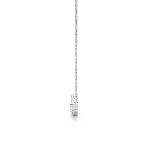White gold Round Diamond Graduated Bar Necklace with Prong Setting