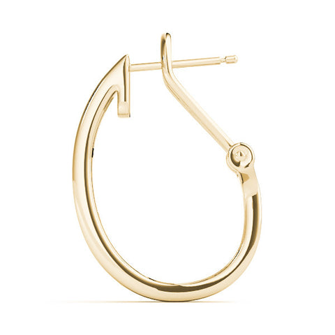 Yellow gold Channel-Set Round Diamond Hoop Earrings in White Gold