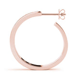 Rose gold Channel Set Round Diamond Hoop Earrings 3