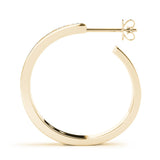 Yellow gold Channel Set Round Diamond Hoop Earrings 3