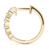Yellow gold Round Diamond Prong-Set Hoop Earrings 3
