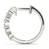 White gold Round Diamond Prong-Set Hoop Earrings 3